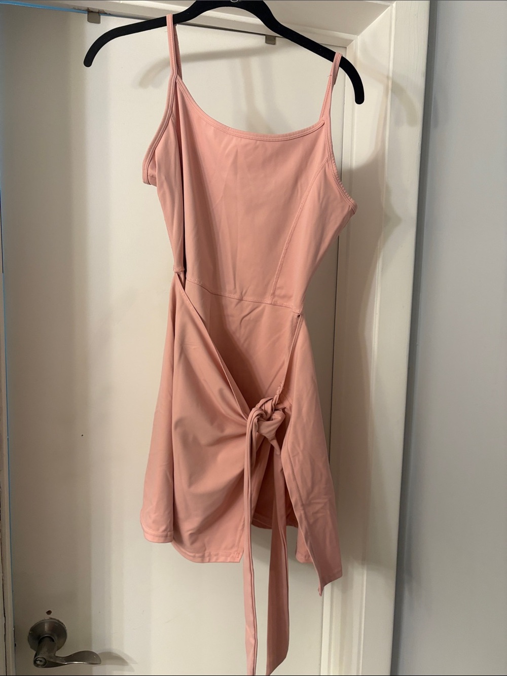 Sleeveless Blush Pink Tie-Front Mini Dress
